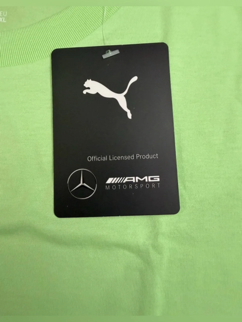 NWT-XL Mercedes-Benz AMG retired lime color puma short sleeve crewneck T-shirt